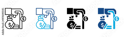 Retirement Fund Icon Multiple Style Vector Illustration