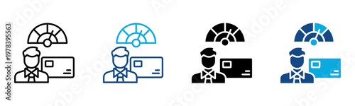 Credit Score Icon Multiple Style Vector Illustration