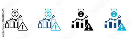 Investment Risk Icon Multiple Style Vector Illustration