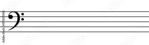 Sheet music notation blank template with bass clef	
