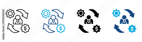Change Management Icon Multiple Style Vector Illustration