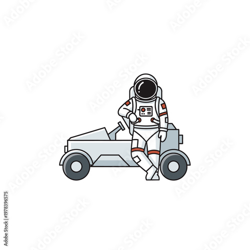 Astronaut Sitting on a Vehicle.