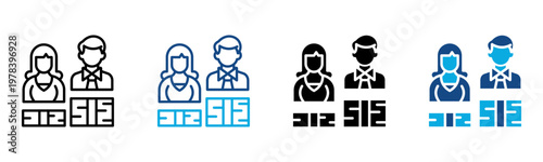 Income Gap Icon Multiple Style Vector Illustration