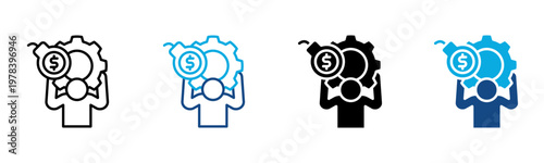 Debt Management Icon Multiple Style Vector Illustration