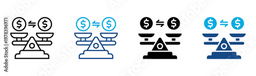 Financial Balance Icon Multiple Style Vector Illustration