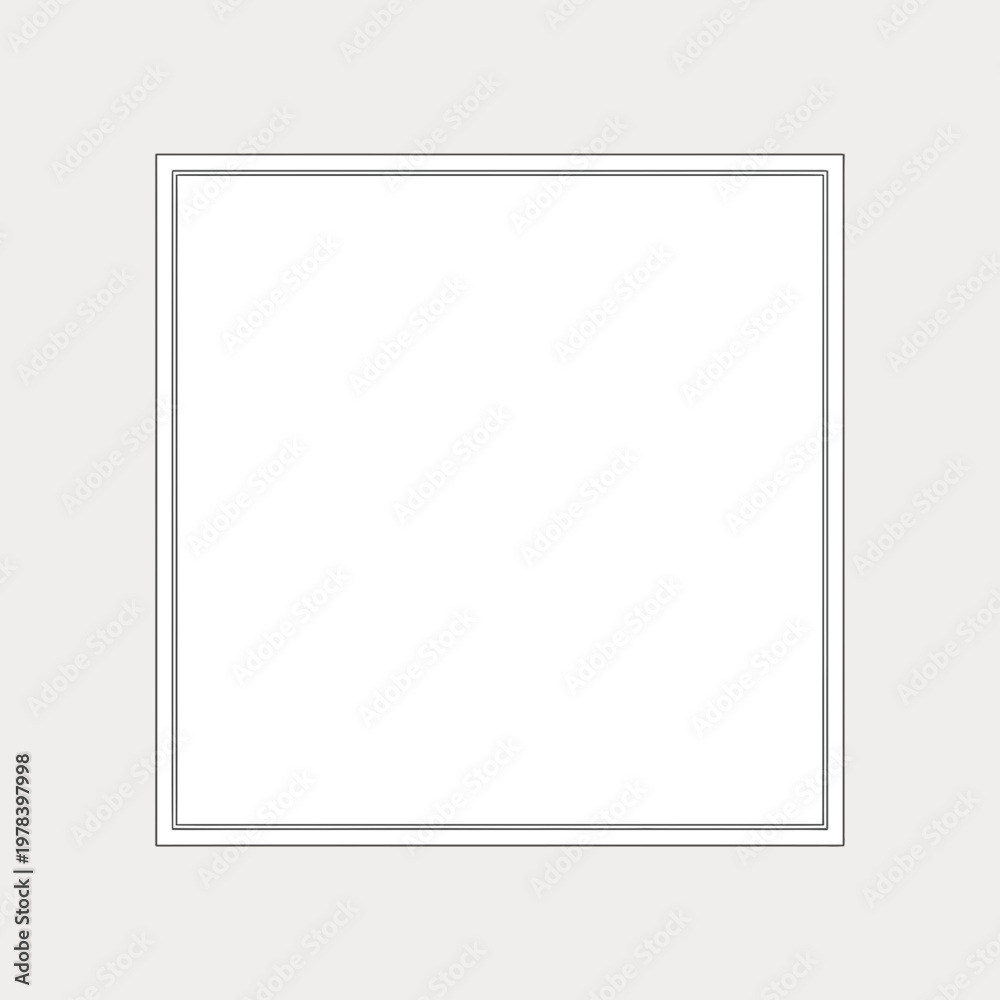 Obraz premium Minimalist white square frame on transparent background for design templates