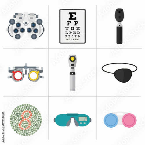 Eye Examination and Vision Care Icons