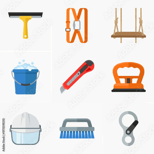 Collection of Construction and Cleaning Tools