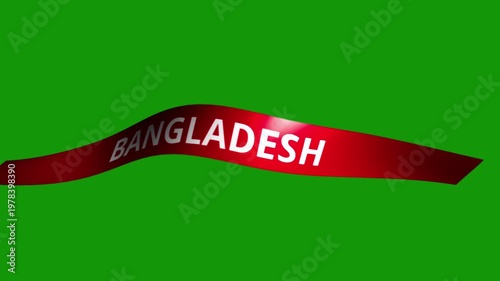 Minimalist Illustration of Bangladesh Ribbon Banner Representing National Identity and Cultural Pride
