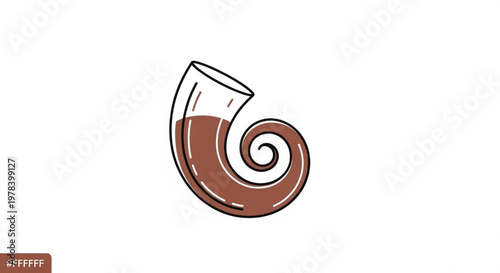 Shofar horn musical instrument icon vector illustration