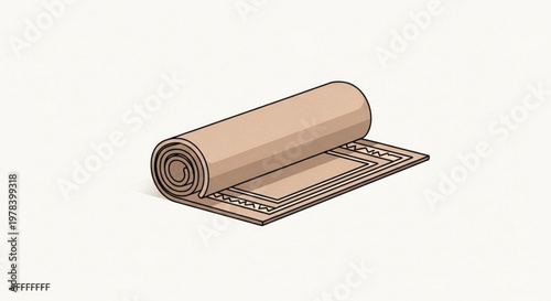 Rolled fabric textile material roll vector illustration