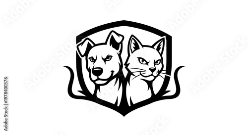 Dog and Cat Emblem Logo Icon