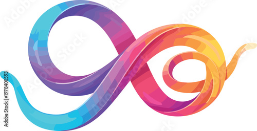 Abstract infinity symbol with a vibrant gradient of colors, symbolizing eternity and endless possibilities