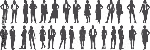 WebBusiness professionals silhouettes teamwork diversity corporate group illustration workplace concept, flavector