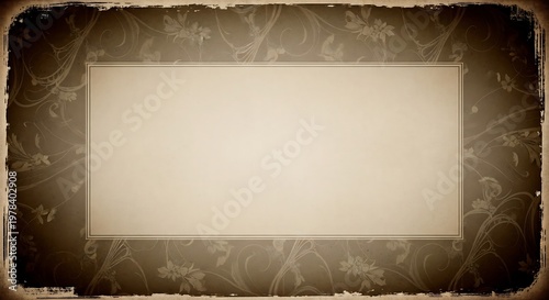 Vintage textured frame with decorative elements and copy space background