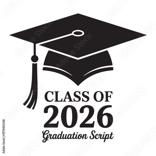 Class of 2025 Lettering Design – Graduation Greeting, Invitation & Celebration Vector