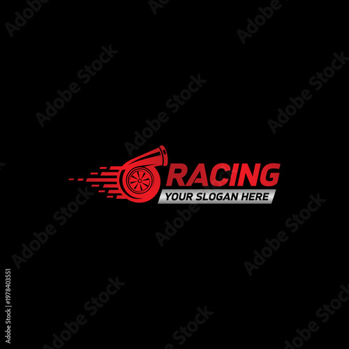 Red Racing Engine Logo Design.