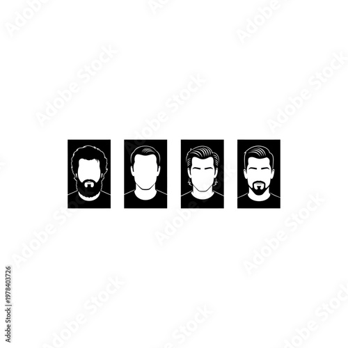 Four Different Facial Hair Styles.