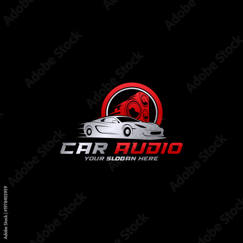 Car Audio System Stereo Speaker Logo.