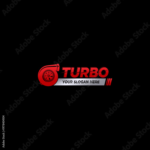 Red Turbo Logo Design Template.