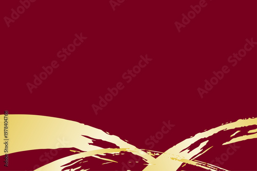 赤背景に金色の筆ラインが映える和風高級デザイン素材