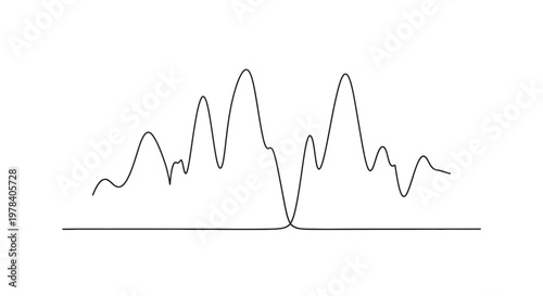 Abstract sound wave graph, audio signal visualization, digital music equalizer, frequency spectrum