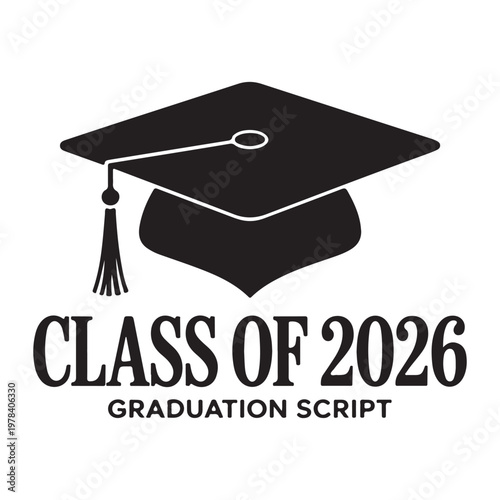 Class of 2025 Lettering Design – Graduation Greeting, Invitation & Celebration Vector