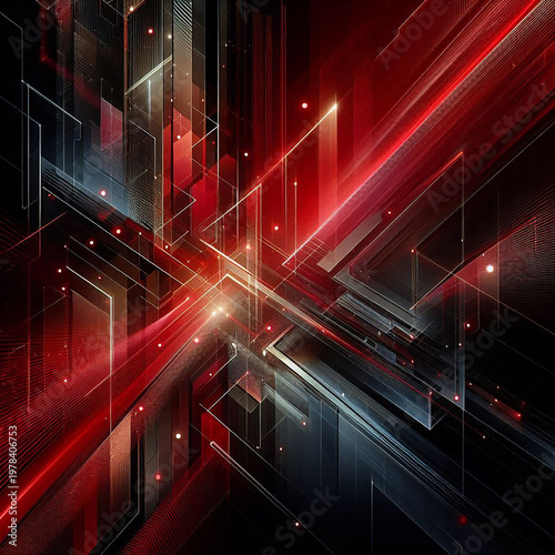 futuristic abstract red and black motion background