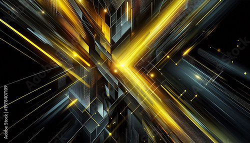 yellow and black abstract futuristic motion background