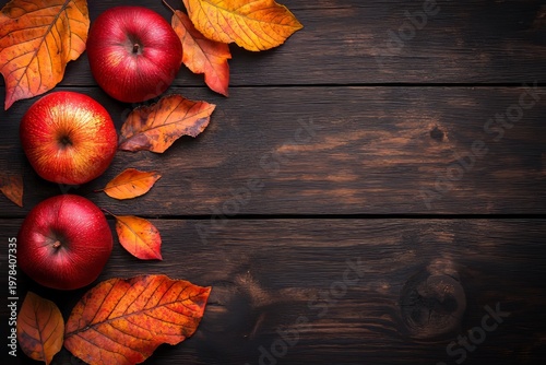 selective focus autumn organic harvest on wooden table