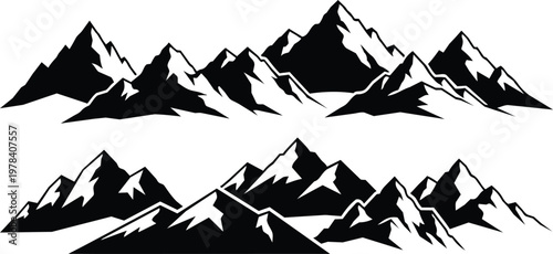 8 Minimalist Mountain Peaks and Range Silhouette Designs