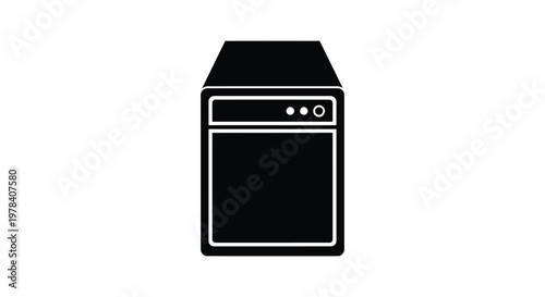 Black silhouette of a vintage tube amplifier a classic musical device silhouette