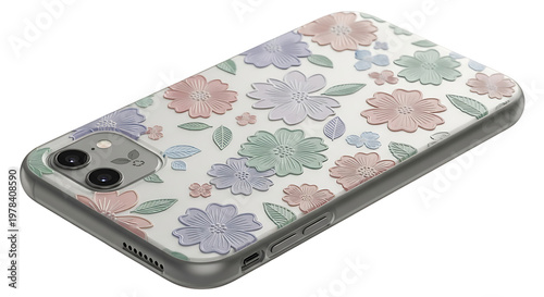phone case with floral design on white background