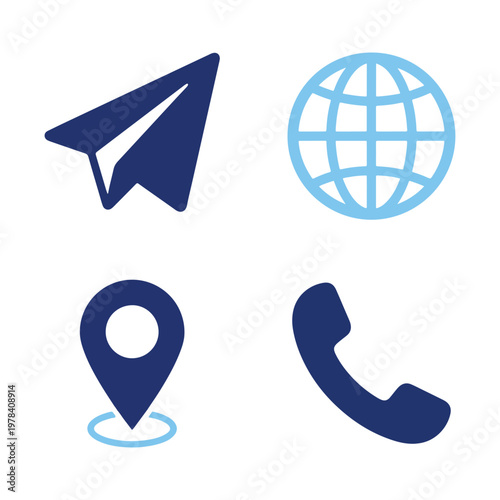 Blue stylized of hairdressing tools scissors comb and razor