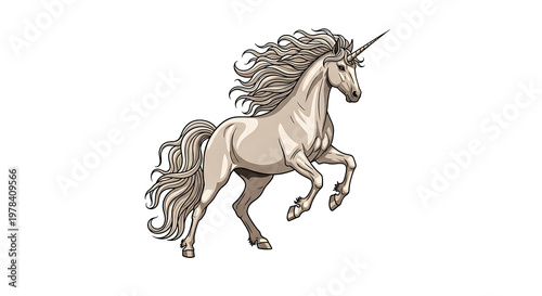Running Unicorn on White Background