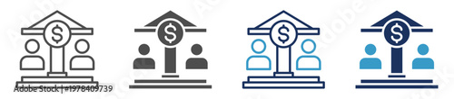 credit unions multi purpose icon set