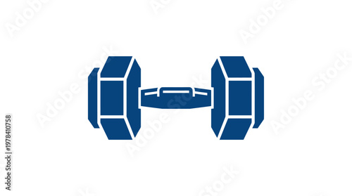 Iconic Dumbbell: A sleek, blue dumbbell isolated, symbolizing strength, fitness, and the dedication to a healthy lifestyle.