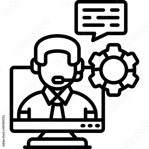 Remote Support Icon Vector Element