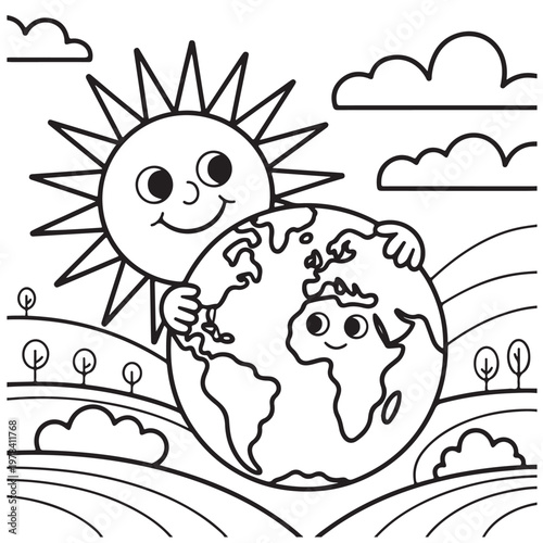 Earth and sun beautiful view