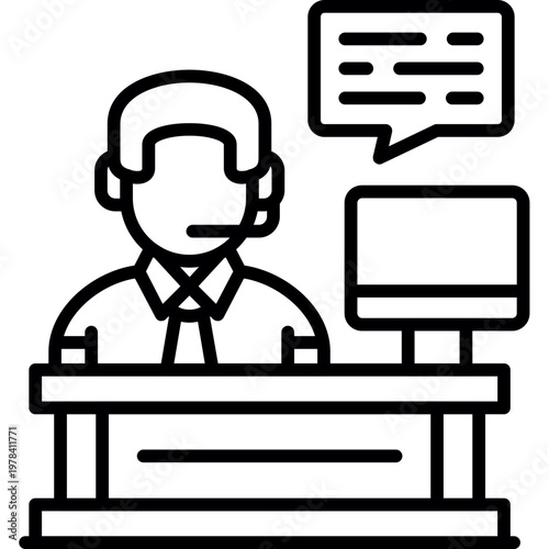 Service Desk Icon Vector Element
