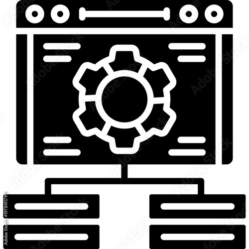 Server Management Icon Vector Element