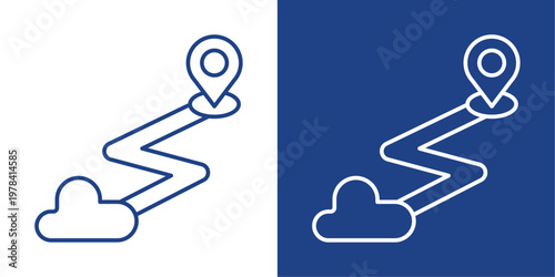 Data Tracking Blue And White Icon Style Collection