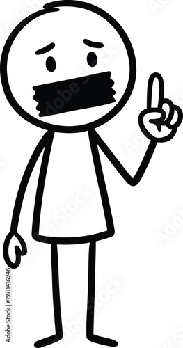 A cartoon character with a censored mouth and an angry expression