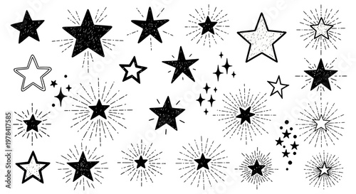 A vibrant collection of stars and explosive bursts of light fills the scene.