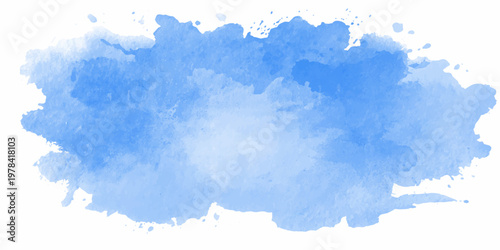 An abstract watercolor background blending light blue textures with bright white fluffy clouds to evoke a clear summer sky and a beautiful atmosphere of sunny heaven