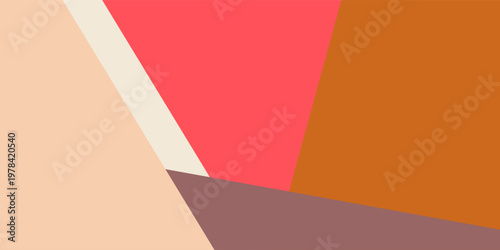 Abstract geometric paper texture cardboard background. Beige, brown coral yellow pastel trendy colors