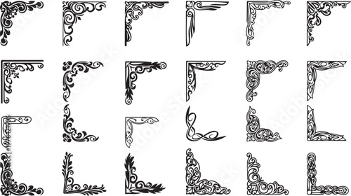 Ornate Corner Designs with Various Patterns and Shapes Collage