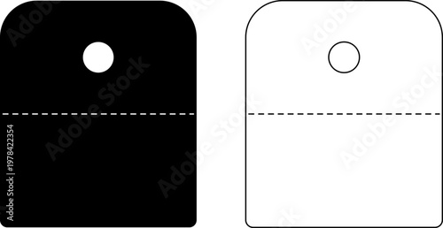 Euro hook hang holes icon vector set. hangers for product plastic package cut out templates. Retail packaging slot symbols.