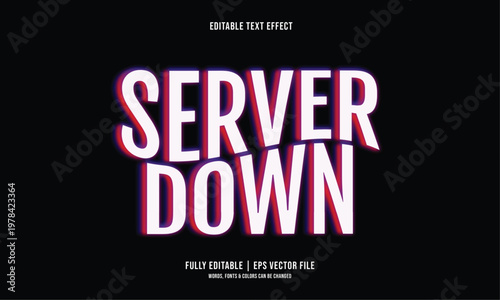 Error message server down notification screen.