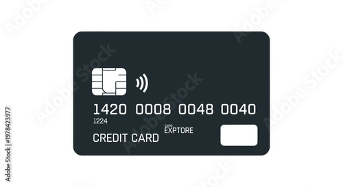 A dark credit card with chip magnetic stripe and numbers silhouette